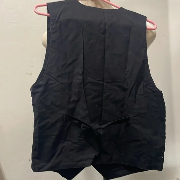 vintage black embroidered vest size medium - Picture 2 of 7